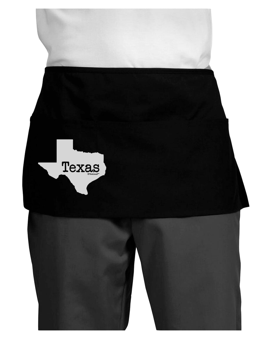 Texas - United States Shape Dark Adult Mini Waist Apron, Server Apron by TooLoud-Mini Waist Apron-TooLoud-Black-One-Size-Davson Sales