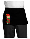 Cute Christmas Elf Girl Dark Adult Mini Waist Apron, Server Apron-Mini Waist Apron-TooLoud-Black-One-Size-Davson Sales