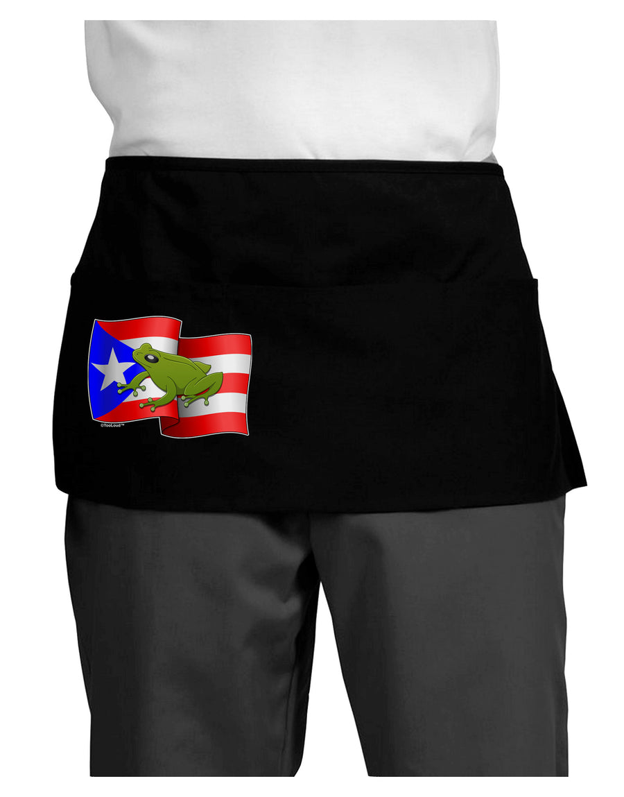 Puerto Rico Coqui Dark Adult Mini Waist Apron, Server Apron-Mini Waist Apron-TooLoud-Black-One-Size-Davson Sales