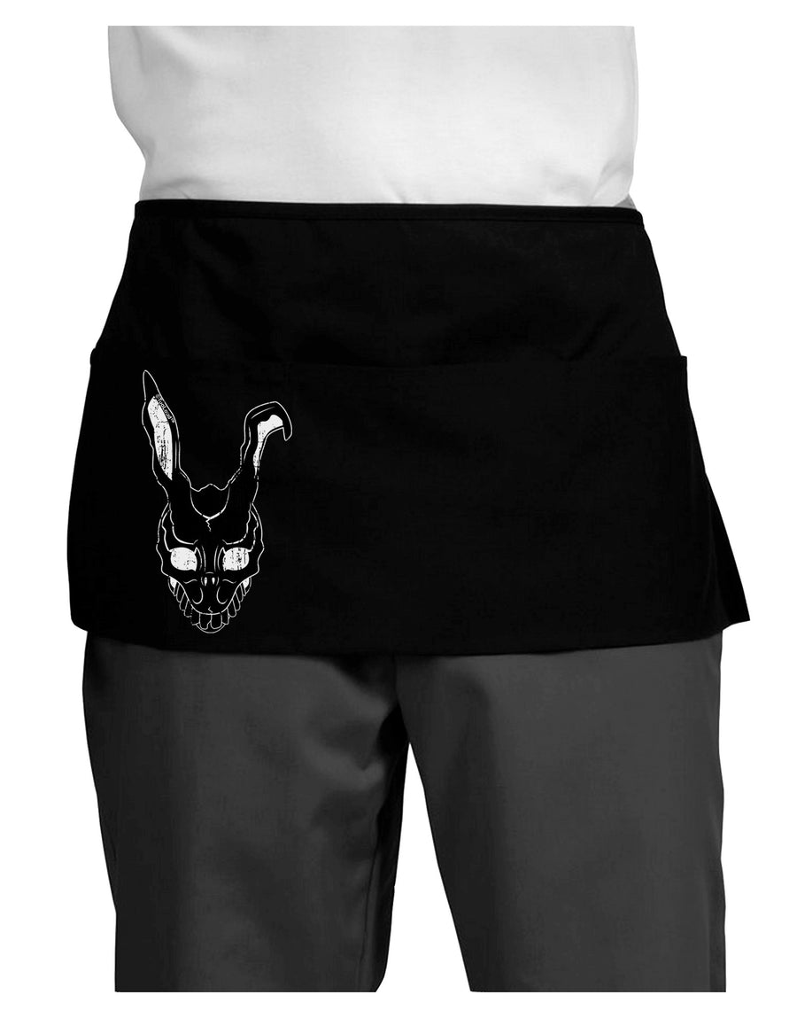 Scary Bunny Face Black Distressed Dark Adult Mini Waist Apron, Server Apron-Mini Waist Apron-TooLoud-Black-One-Size-Davson Sales