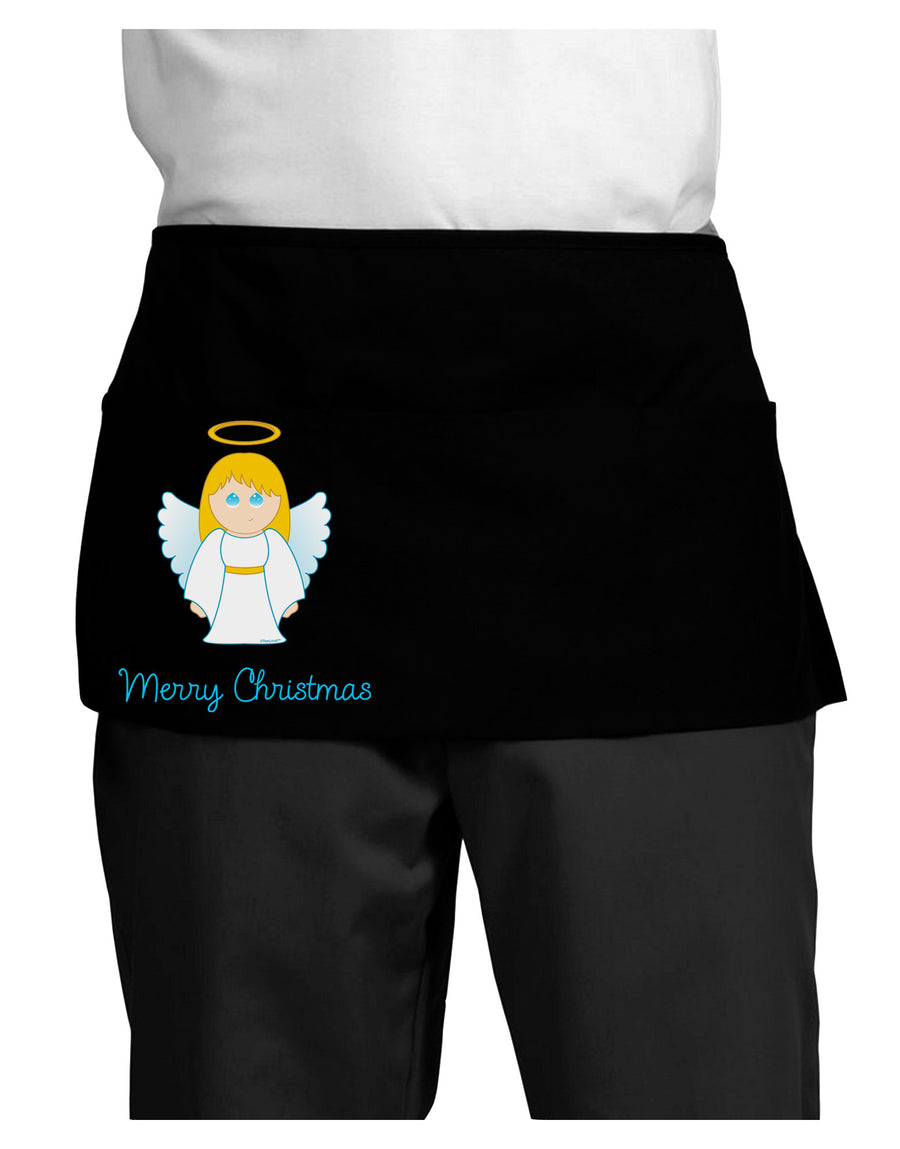 Merry Christmas Cute Angel Girl Dark Adult Mini Waist Apron, Server Apron-Mini Waist Apron-TooLoud-Black-One-Size-Davson Sales