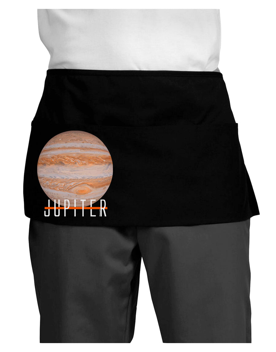 Planet Jupiter Earth Text Dark Adult Mini Waist Apron, Server Apron-Mini Waist Apron-TooLoud-Black-One-Size-Davson Sales
