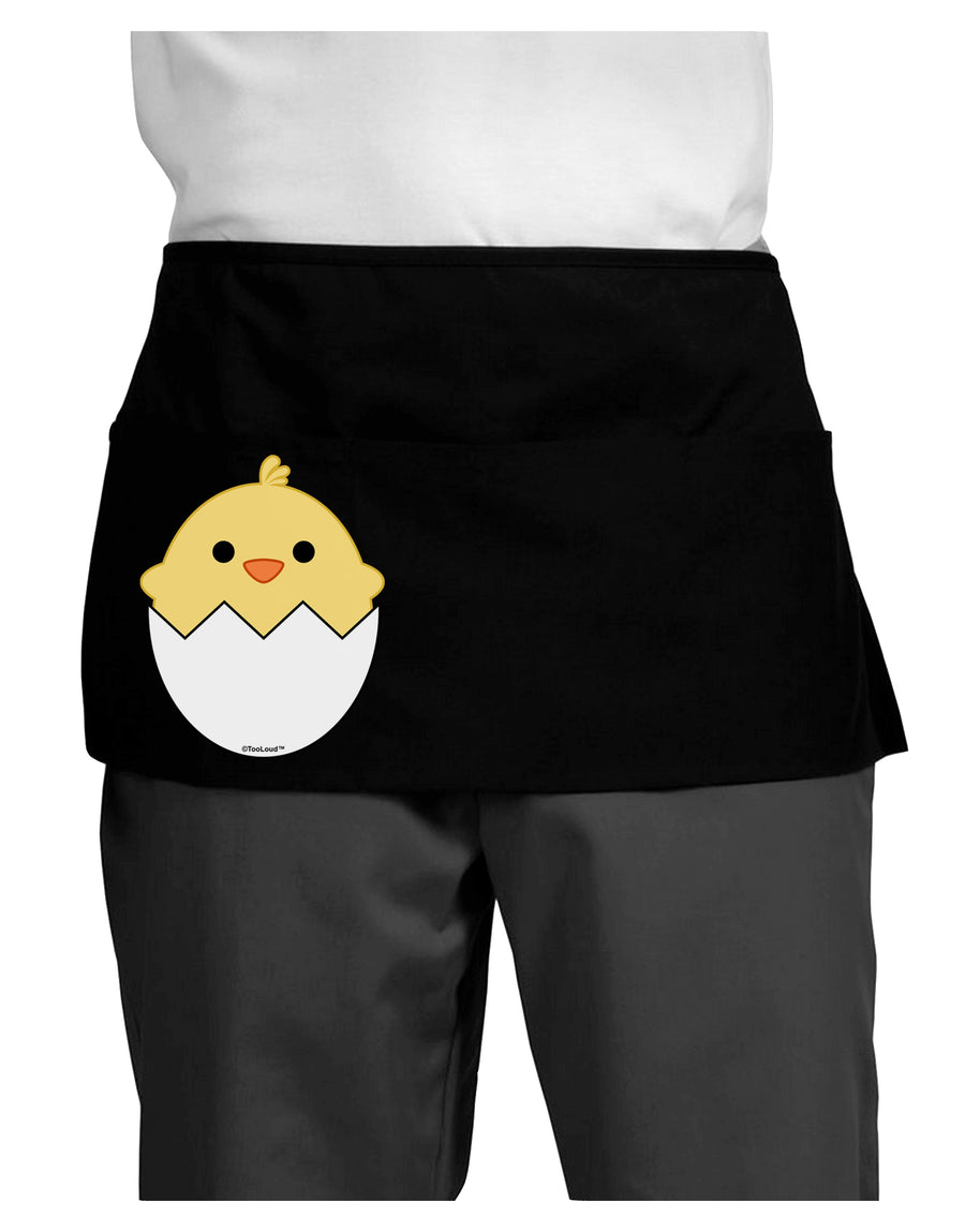 Cute Hatching Chick Design Dark Adult Mini Waist Apron, Server Apron by TooLoud-Mini Waist Apron-TooLoud-Black-One-Size-Davson Sales