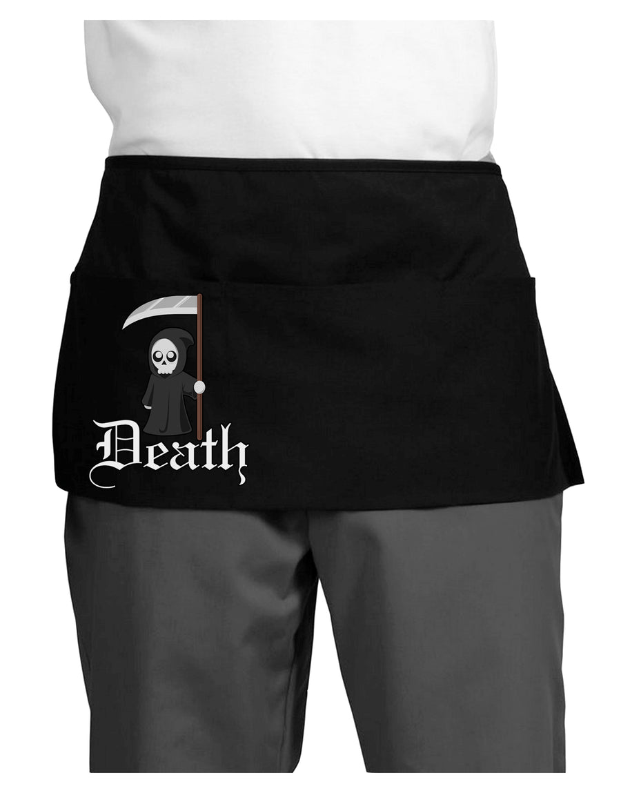 Cute Grim Reaper - Death Text Dark Adult Mini Waist Apron, Server Apron-Mini Waist Apron-TooLoud-Black-One-Size-Davson Sales