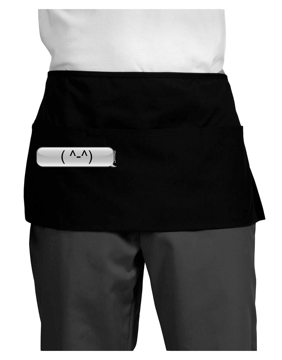 Happy FaceText Bubble Dark Adult Mini Waist Apron, Server Apron-Mini Waist Apron-TooLoud-Black-One-Size-Davson Sales