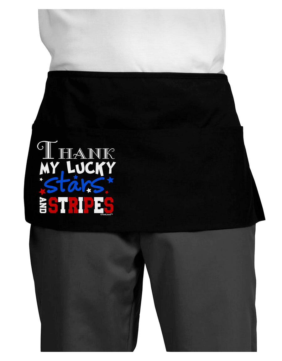 Thank My Lucky Stars and Stripes Color Dark Adult Mini Waist Apron, Server Apron by TooLoud-Mini Waist Apron-TooLoud-Black-One-Size-Davson Sales