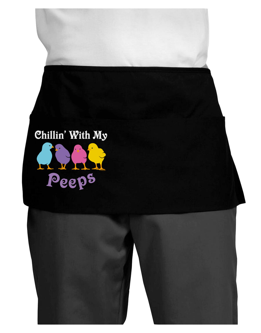 Chillin With My Peeps Dark Adult Mini Waist Apron, Server Apron-Mini Waist Apron-TooLoud-Black-One-Size-Davson Sales