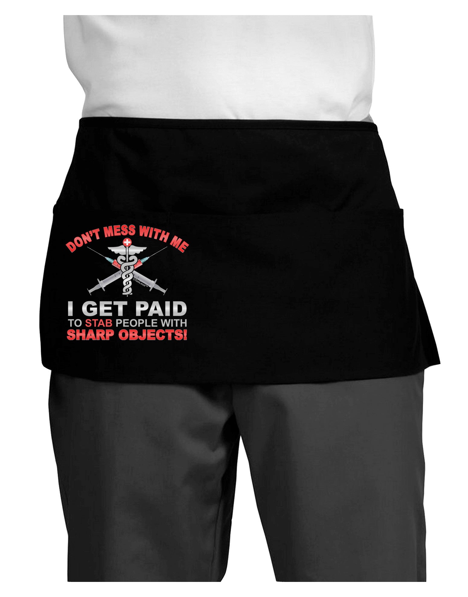 Nurse - Don't Mess With Me Dark Adult Mini Waist Apron, Server Apron-Mini Waist Apron-TooLoud-Black-One-Size-Davson Sales