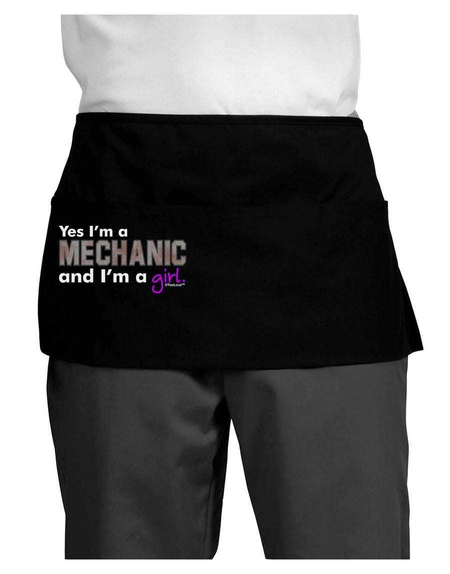 Yes I am a Mechanic Girl Dark Adult Mini Waist Apron, Server Apron-Mini Waist Apron-TooLoud-Black-One-Size-Davson Sales