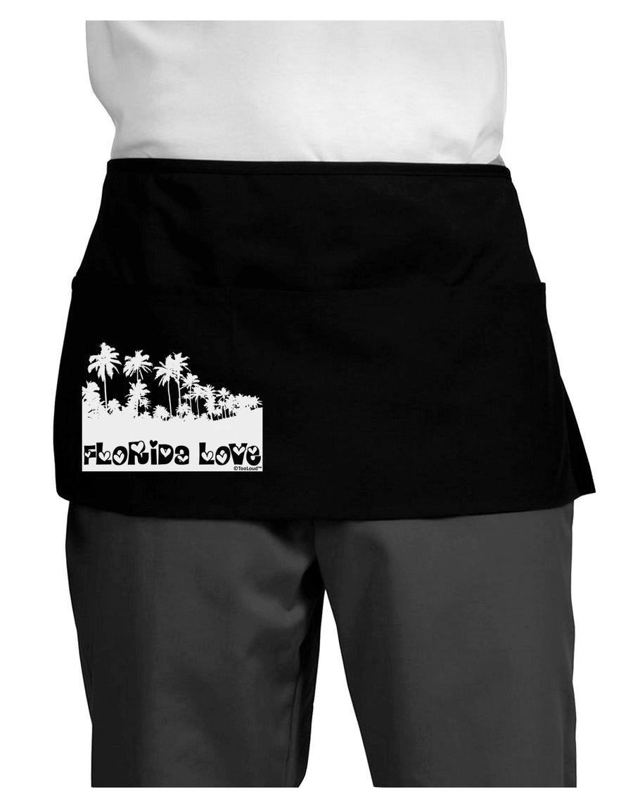 Florida Love - Palm Trees Cutout Design Dark Adult Mini Waist Apron, Server Apron by TooLoud-Mini Waist Apron-TooLoud-Black-One-Size-Davson Sales