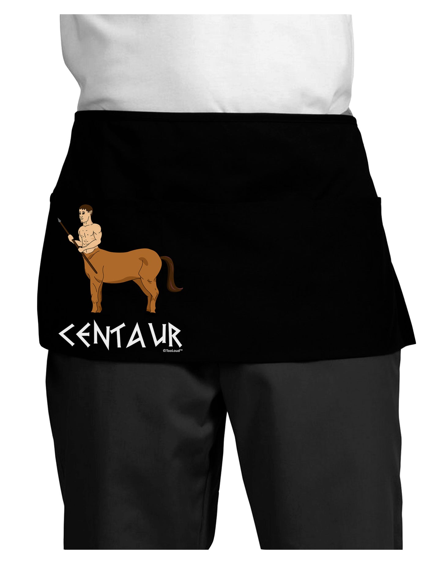 Greek Mythology Centaur Design - Color - Text Dark Adult Mini Waist Apron, Server Apron by TooLoud-Mini Waist Apron-TooLoud-Black-One-Size-Davson Sales