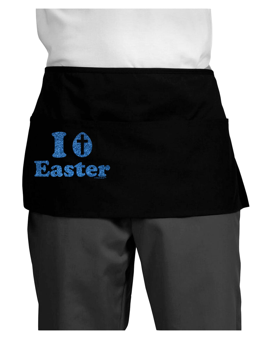I Egg Cross Easter - Blue Glitter Dark Adult Mini Waist Apron, Server Apron by TooLoud-Mini Waist Apron-TooLoud-Black-One-Size-Davson Sales