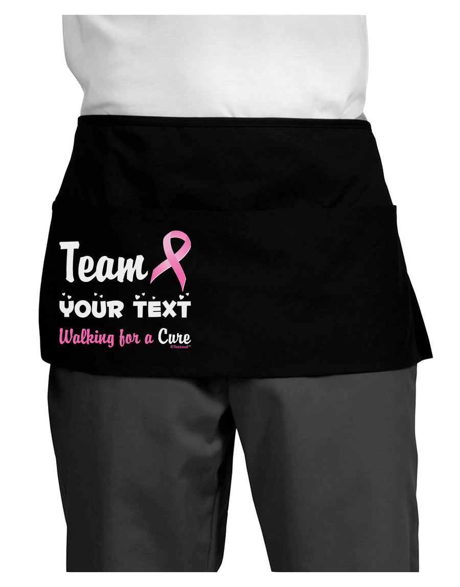 Personalized Team -Name- Breast Cancer Walk - Walking for a Cure Dark Adult Mini Waist Apron, Server Apron-Mini Waist Apron-TooLoud-Black-One-Size-Davson Sales