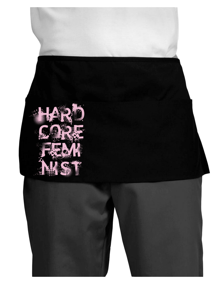 Hardcore Feminist - Pink Dark Adult Mini Waist Apron, Server Apron-Mini Waist Apron-TooLoud-Black-One-Size-Davson Sales
