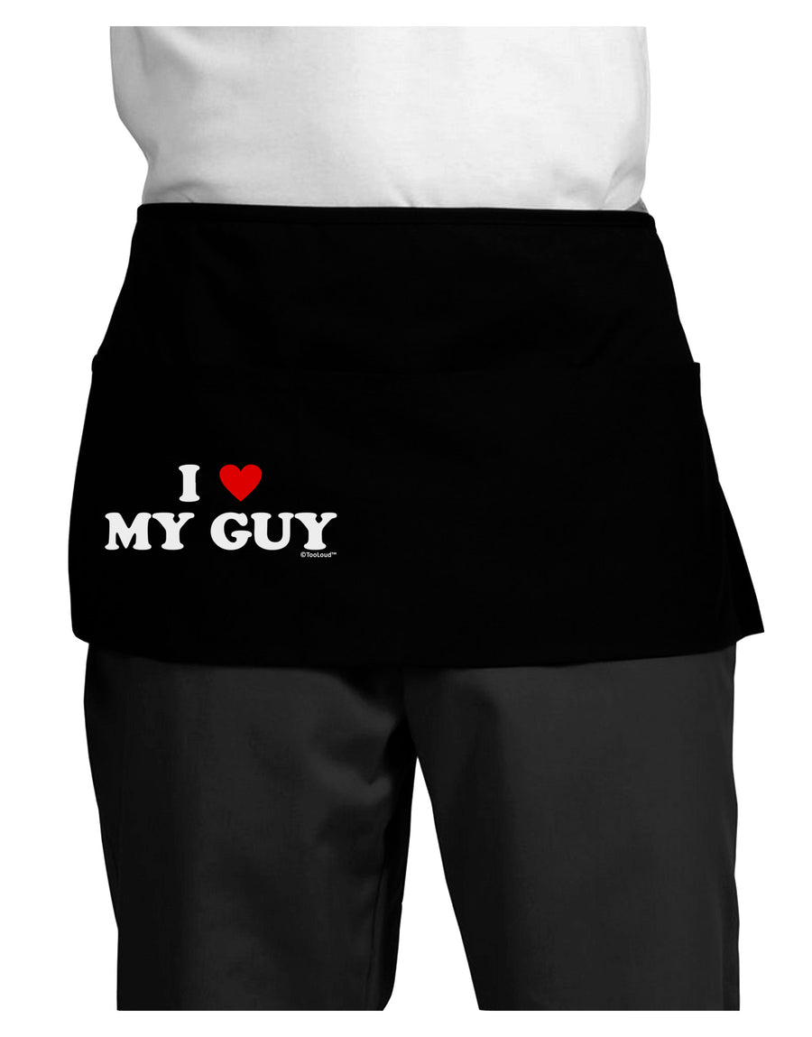 I Heart My Guy Dark Adult Mini Waist Apron, Server Apron by TooLoud-Mini Waist Apron-TooLoud-Black-One-Size-Davson Sales