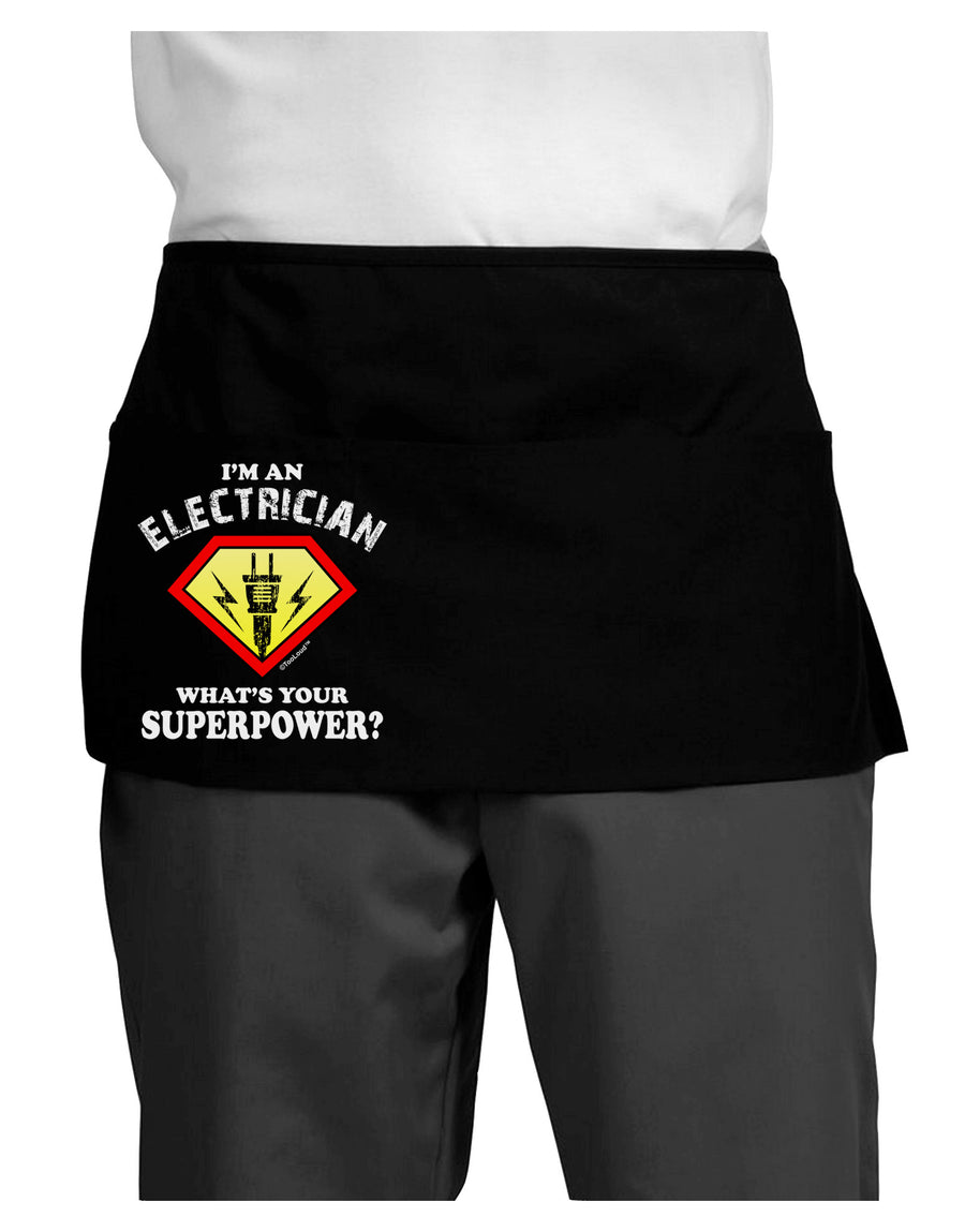 Electrician - Superpower Dark Adult Mini Waist Apron, Server Apron-Mini Waist Apron-TooLoud-Black-One-Size-Davson Sales