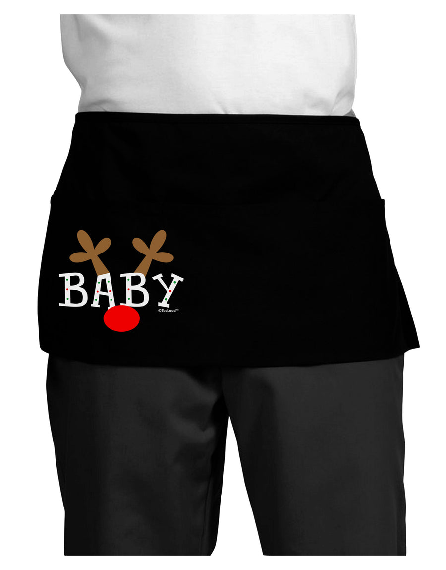 Matching Family Christmas Design - Reindeer - Baby Dark Adult Mini Waist Apron, Server Apron by TooLoud-Mini Waist Apron-TooLoud-Black-One-Size-Davson Sales