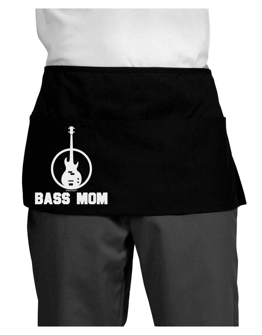 Bass Mom - Mother's Day Design Dark Adult Mini Waist Apron, Server Apron-Mini Waist Apron-TooLoud-Black-One-Size-Davson Sales