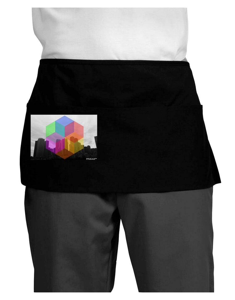 Chicago Abstract Dark Adult Mini Waist Apron, Server Apron-Mini Waist Apron-TooLoud-Black-One-Size-Davson Sales