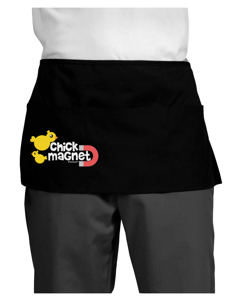 Cute Chick Magnet Design Dark Adult Mini Waist Apron, Server Apron-Mini Waist Apron-TooLoud-Black-One-Size-Davson Sales