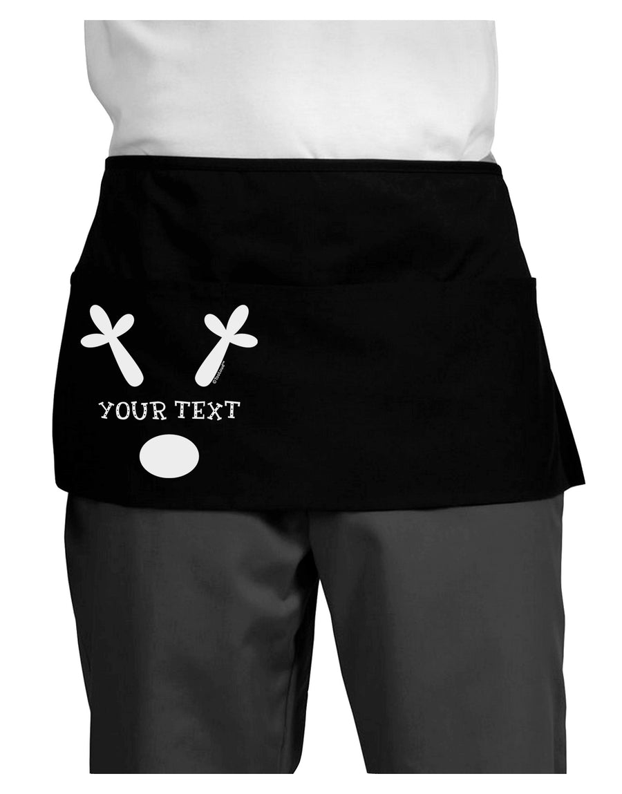 Personalized Matching Reindeer Family Design - Your Text Dark Adult Mini Waist Apron, Server Apron-Mini Waist Apron-TooLoud-Black-One-Size-Davson Sales