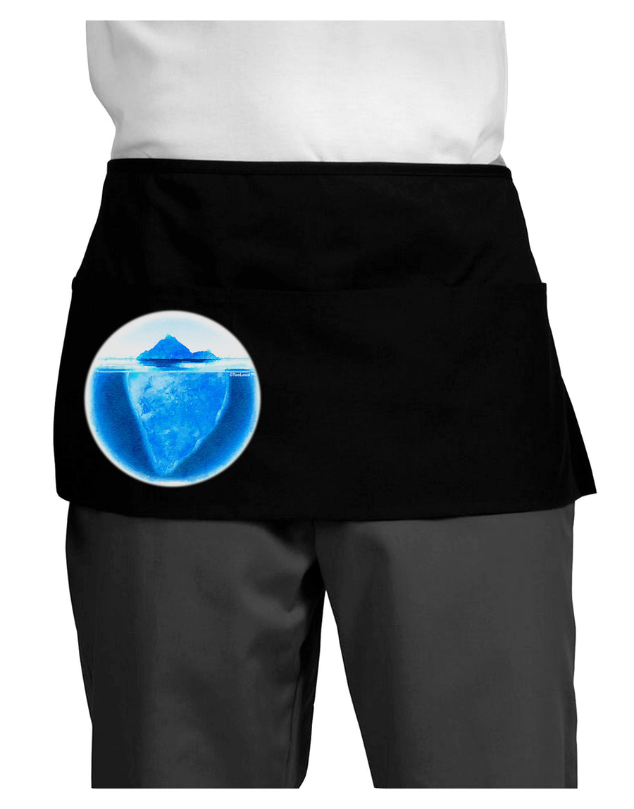 Iceberg Watercolor Dark Adult Mini Waist Apron, Server Apron-Mini Waist Apron-TooLoud-Black-One-Size-Davson Sales