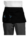Blue-Eyed Cute Cat Face Dark Adult Mini Waist Apron, Server Apron