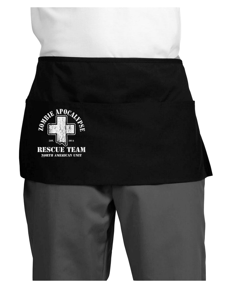 Zombie Apocalypse Rescue Team NA Unit Dark Adult Mini Waist Apron, Server Apron-Mini Waist Apron-TooLoud-Black-One-Size-Davson Sales