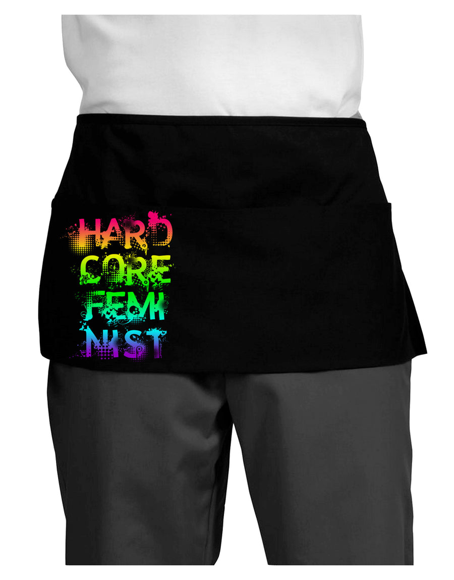 Hardcore Feminist - Rainbow Dark Adult Mini Waist Apron, Server Apron-Mini Waist Apron-TooLoud-Black-One-Size-Davson Sales