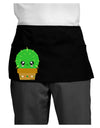 Cute Cactus Design Dark Adult Mini Waist Apron, Server Apron by TooLoud-Mini Waist Apron-TooLoud-Black-One-Size-Davson Sales