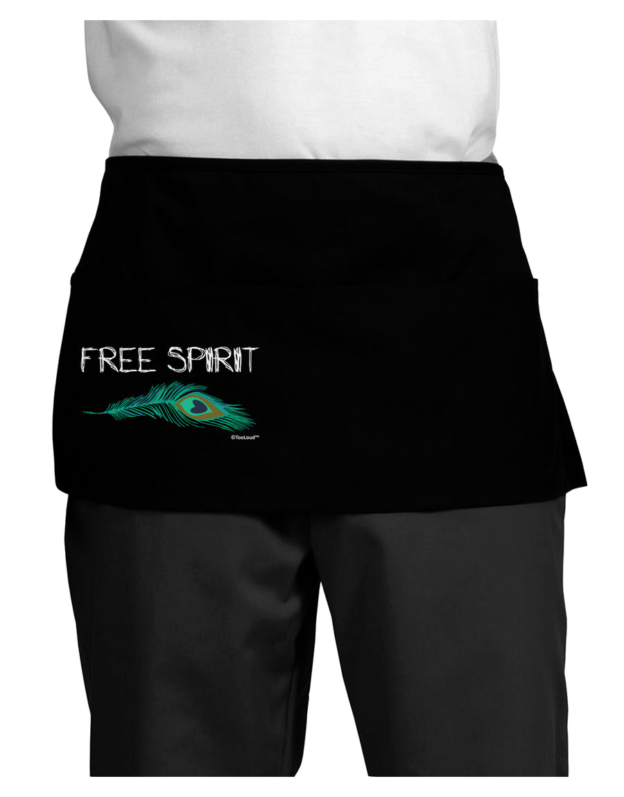 Graphic Feather Design - Free Spirit Dark Adult Mini Waist Apron, Server Apron by TooLoud-Mini Waist Apron-TooLoud-Black-One-Size-Davson Sales