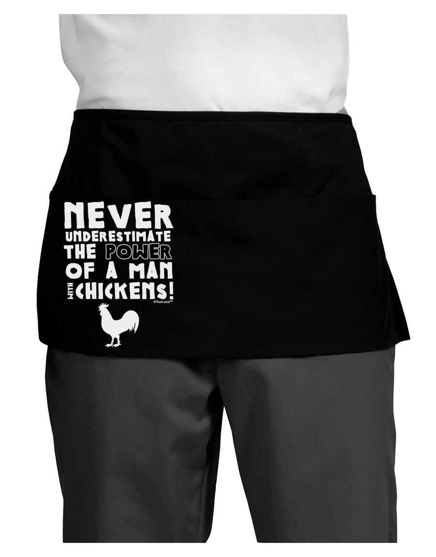 A Man With Chickens Dark Adult Mini Waist Apron, Server Apron-Mini Waist Apron-TooLoud-Black-One-Size-Davson Sales