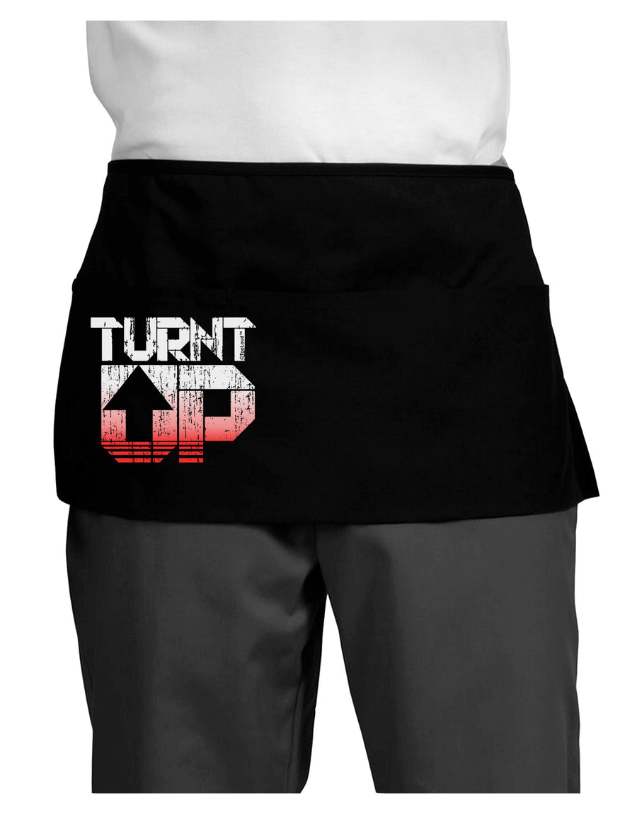 TooLoud Turnt Up Distressed Dark Adult Mini Waist Apron, Server Apron-Mini Waist Apron-TooLoud-Black-One-Size-Davson Sales