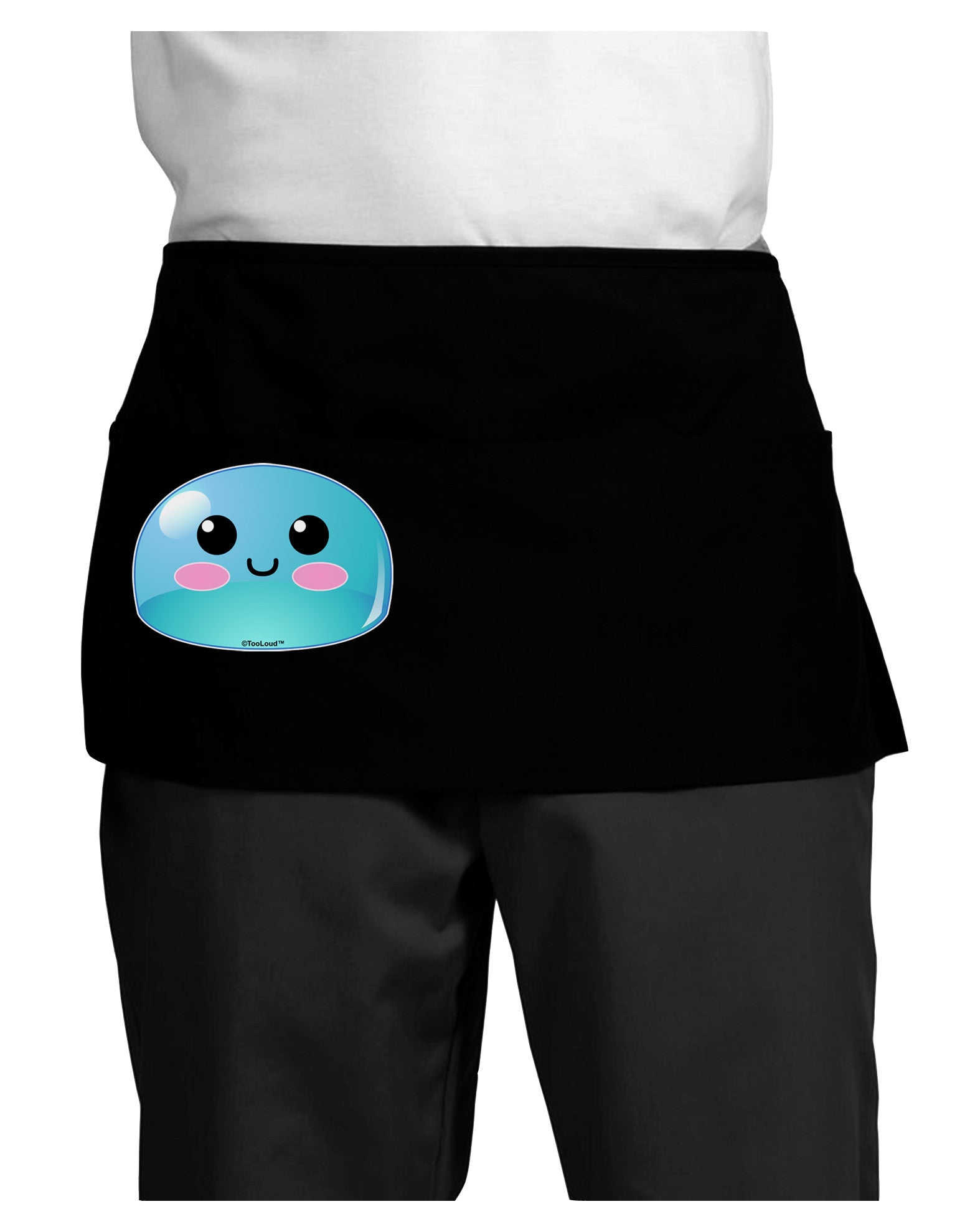 Cute RPG Slime - Blue Dark Adult Mini Waist Apron, Server Apron by TooLoud-Mini Waist Apron-TooLoud-Black-One-Size-Davson Sales