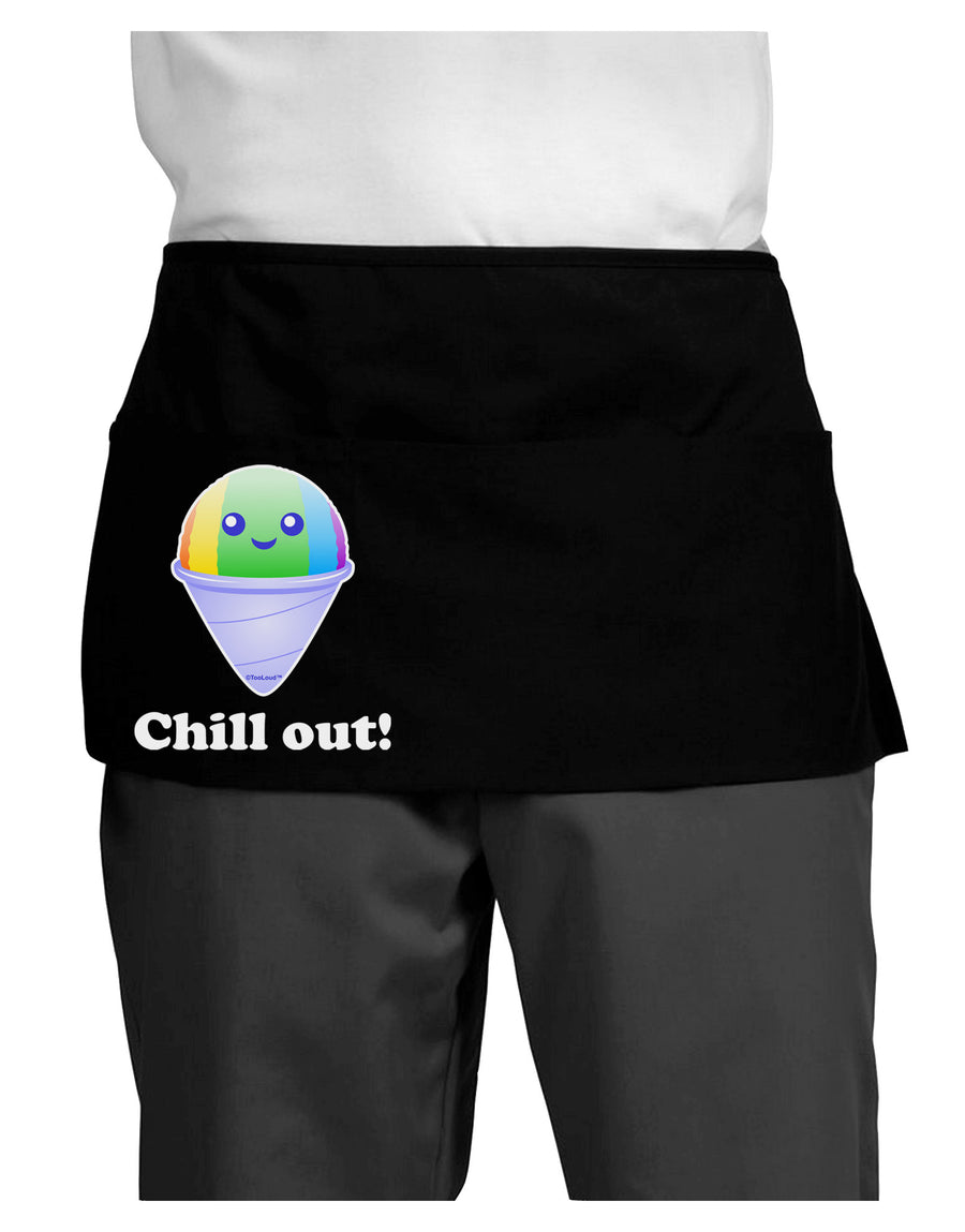 Cute Shaved Ice Chill Out Dark Adult Mini Waist Apron, Server Apron-Mini Waist Apron-TooLoud-Black-One-Size-Davson Sales