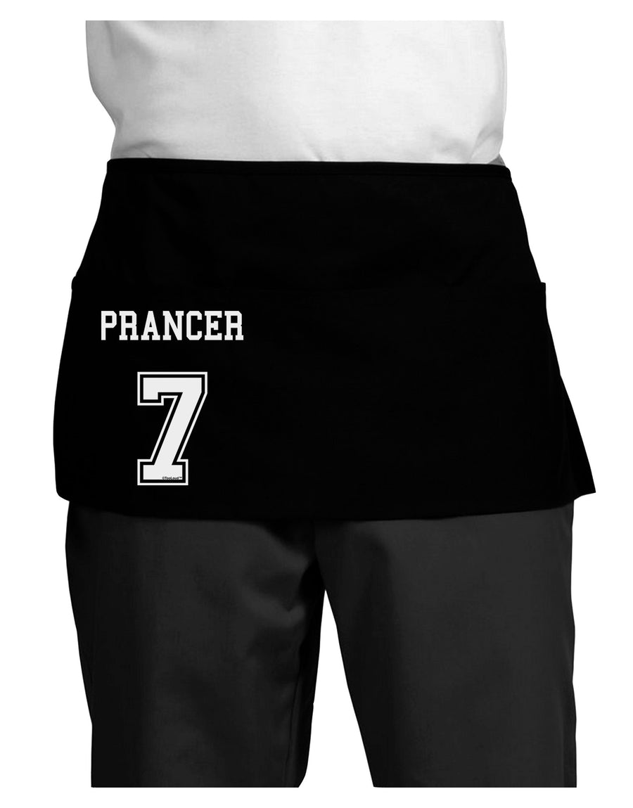 Reindeer Jersey - Prancer 7 Dark Adult Mini Waist Apron, Server Apron-Mini Waist Apron-TooLoud-Black-One-Size-Davson Sales