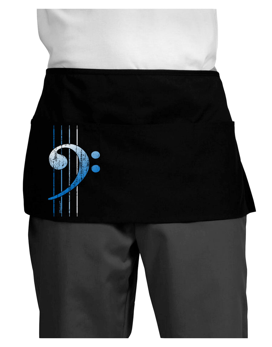 Distressed Bass Strings Dark Adult Mini Waist Apron, Server Apron-Mini Waist Apron-TooLoud-Black-One-Size-Davson Sales