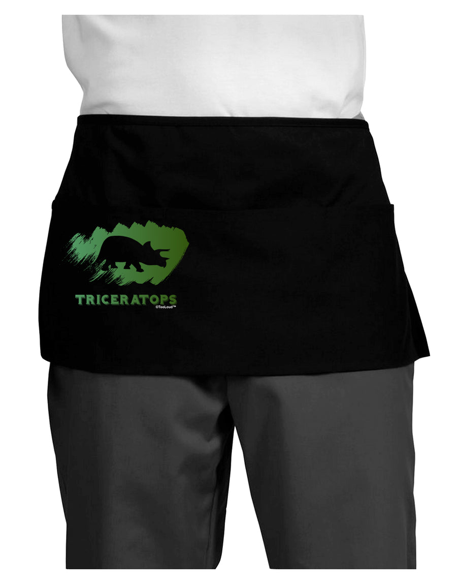 Jurassic Triceratops Design Dark Adult Mini Waist Apron, Server Apron by TooLoud-Mini Waist Apron-TooLoud-Black-One-Size-Davson Sales