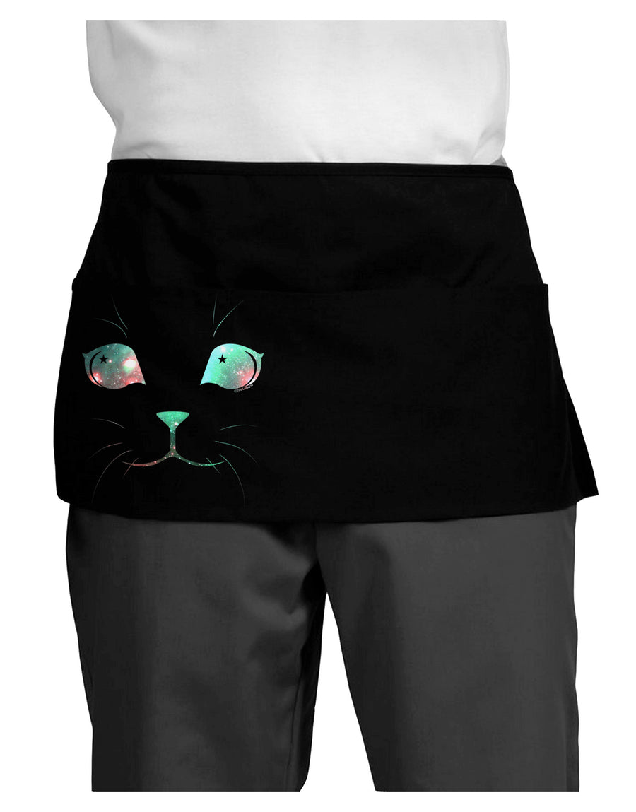 Adorable Space Cat Dark Adult Mini Waist Apron, Server Apron by-Mini Waist Apron-TooLoud-Black-One-Size-Davson Sales