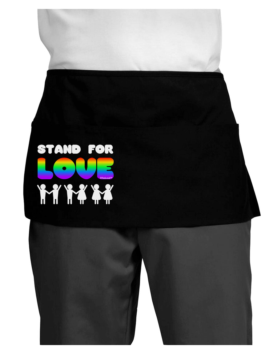 Stand For Love Rainbow Dark Adult Mini Waist Apron, Server Apron-Mini Waist Apron-TooLoud-Black-One-Size-Davson Sales