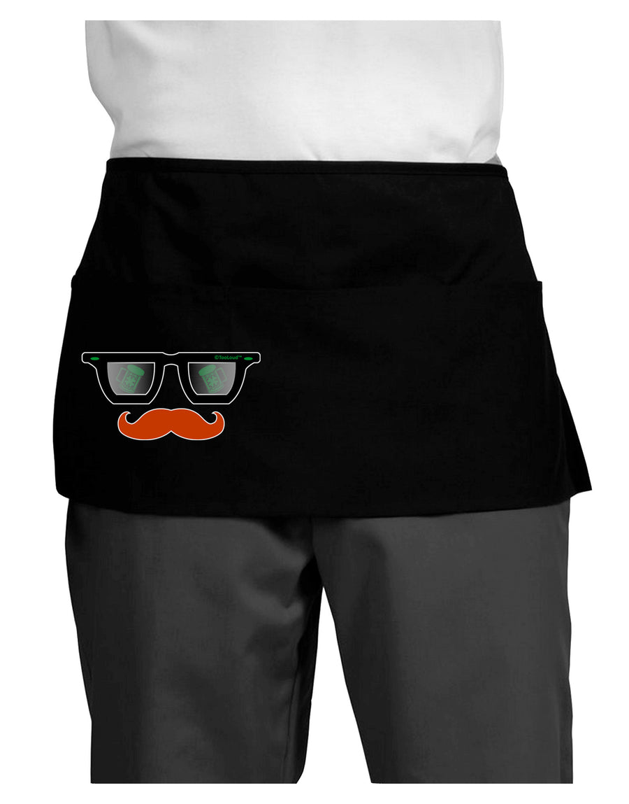 St. Patrick's Day Beer Glasses Design Dark Adult Mini Waist Apron, Server Apron by TooLoud-Mini Waist Apron-TooLoud-Black-One-Size-Davson Sales