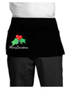 holly Merry Christmas Text Dark Adult Mini Waist Apron, Server Apron-Mini Waist Apron-TooLoud-Black-One-Size-Davson Sales