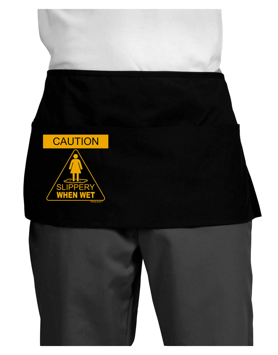 Slippery When Wet Dark Adult Mini Waist Apron, Server Apron-Mini Waist Apron-TooLoud-Black-One-Size-Davson Sales