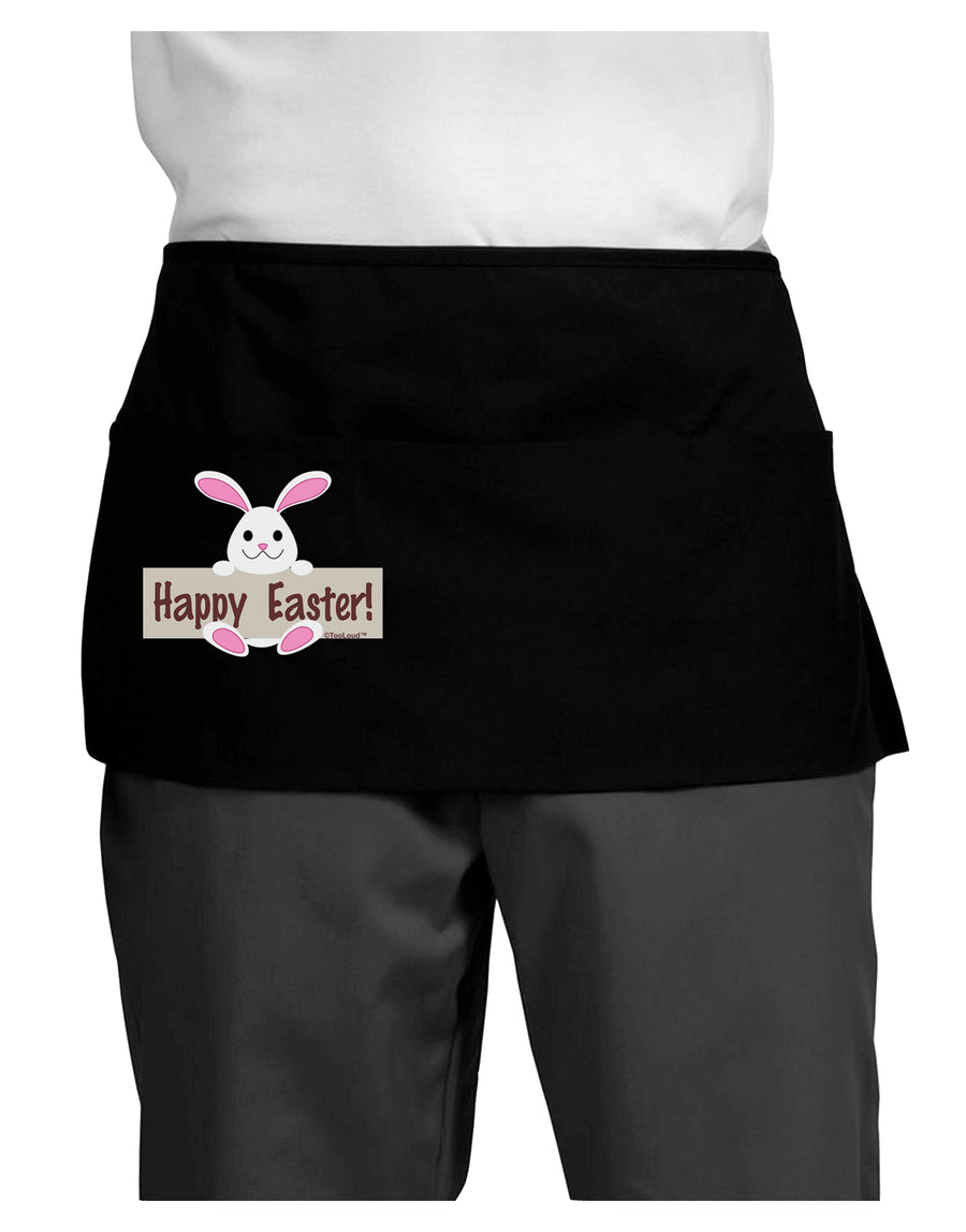 Cute Bunny - Happy Easter Dark Adult Mini Waist Apron, Server Apron by TooLoud-Mini Waist Apron-TooLoud-Black-One-Size-Davson Sales