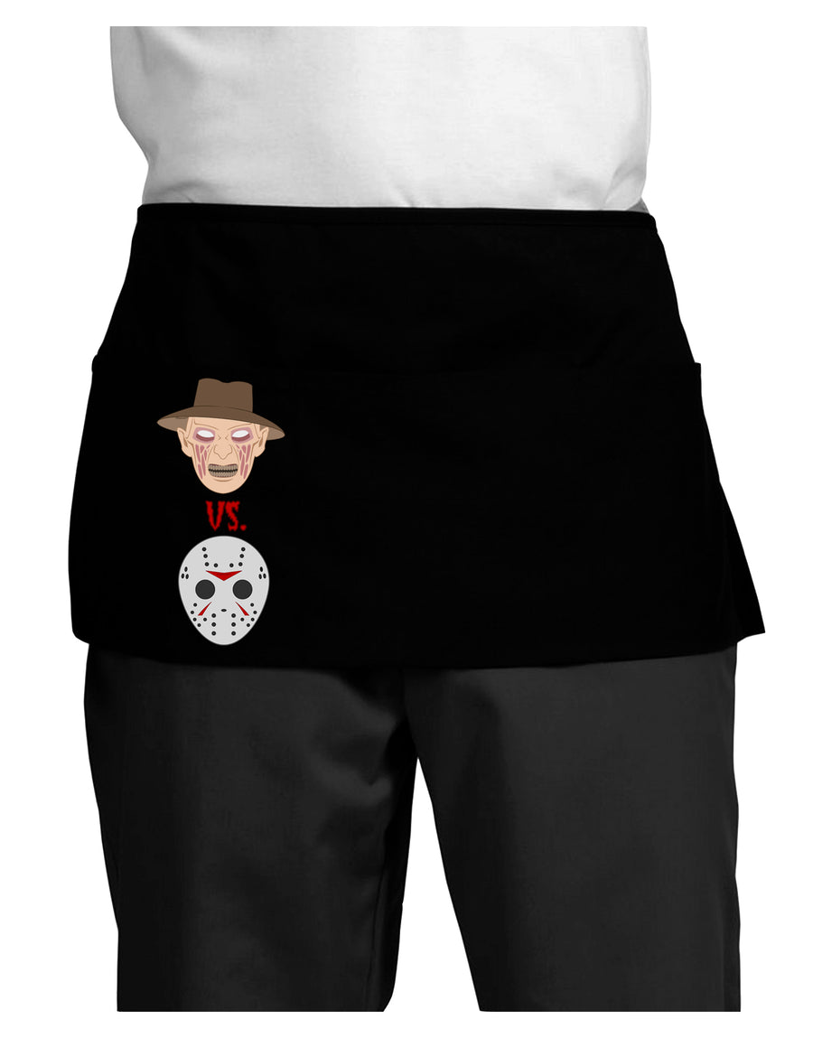 Scary Face Versus Scary Face - Halloween Dark Adult Mini Waist Apron, Server Apron-Mini Waist Apron-TooLoud-Black-One-Size-Davson Sales