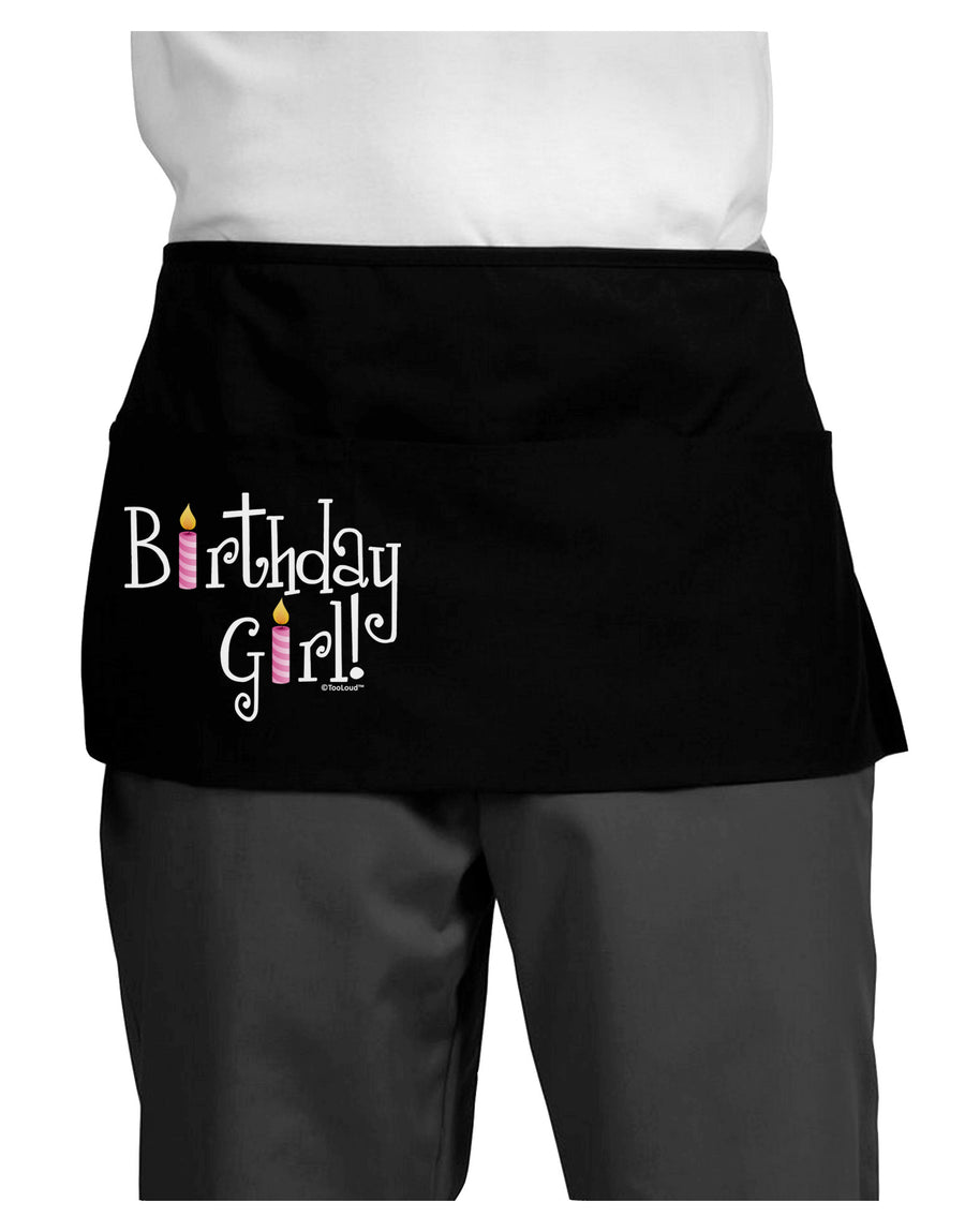 Birthday Girl - Birthday Candles Dark Adult Mini Waist Apron, Server Apron by TooLoud-Mini Waist Apron-TooLoud-Black-One-Size-Davson Sales