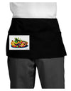 TooLoud Watercolor Fruit Bowl 3 Dark Adult Mini Waist Apron, Server Apron-Mini Waist Apron-TooLoud-Black-One-Size-Davson Sales