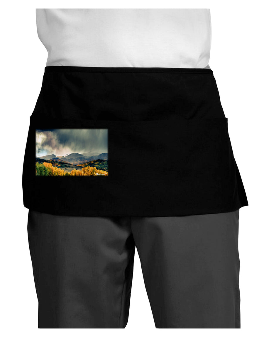 Colorado Mountain Scene Photo Dark Adult Mini Waist Apron, Server Apron-Mini Waist Apron-TooLoud-Black-One-Size-Davson Sales