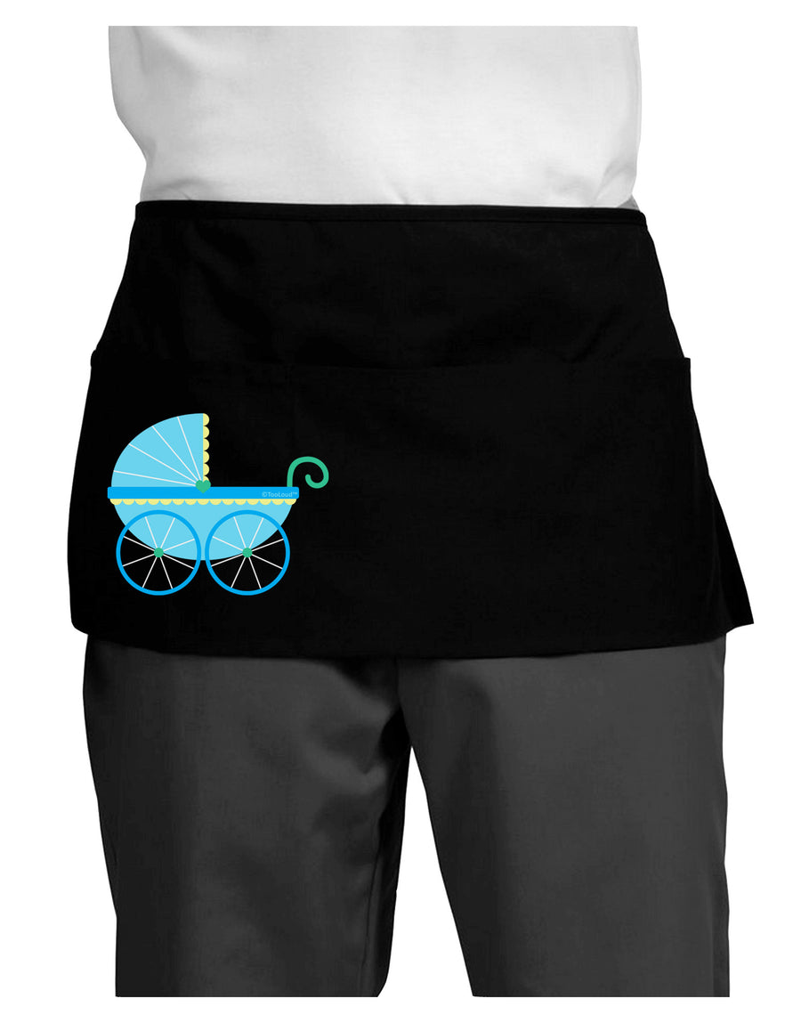 Baby Boy Carriage Dark Adult Mini Waist Apron, Server Apron-Mini Waist Apron-TooLoud-Black-One-Size-Davson Sales