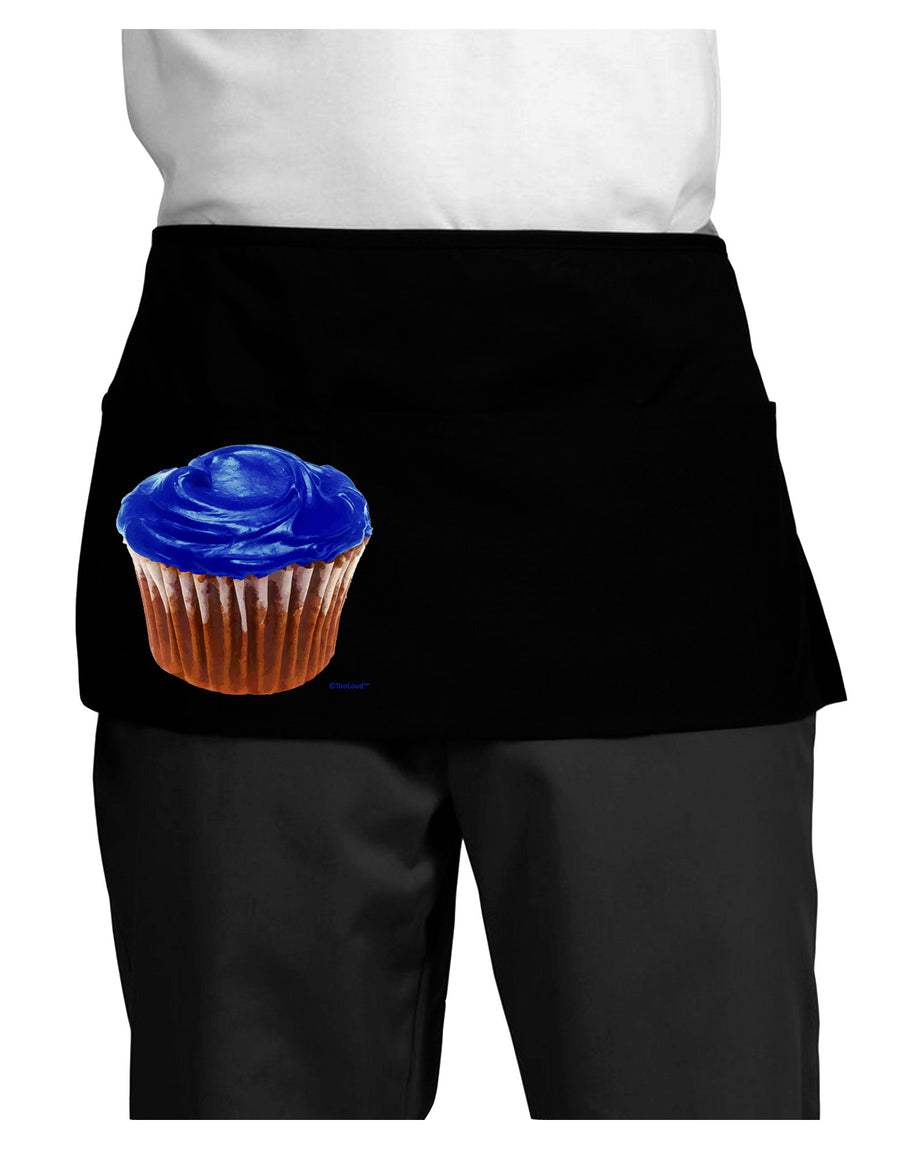 Giant Bright Blue Cupcake Dark Adult Mini Waist Apron, Server Apron by TooLoud-Mini Waist Apron-TooLoud-Black-One-Size-Davson Sales